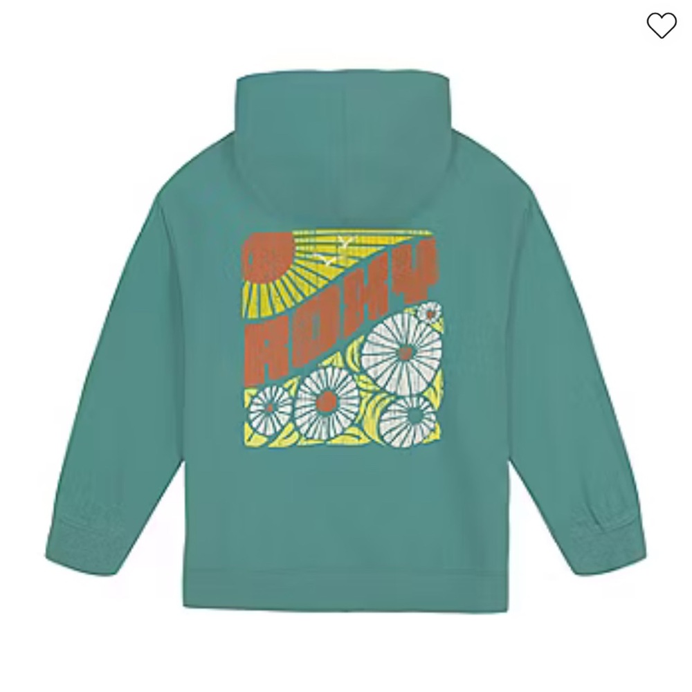 Roxy Teal Hoodie with Yellow Graphic
